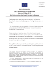 Statement by the Greek Presidency of the Council of the EU on the death penalty in Belarus