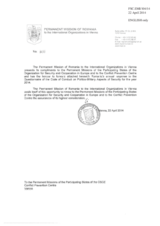 Response by the Delegation of Romania to the Questionnaire on the Code of Conduct on Politico-Military Aspects of Security