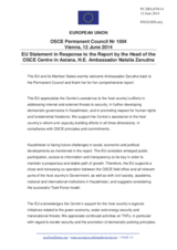 Statement by the Greek Presidency of the Council of the EU in response to the report by the Head of the OSCE Centre in Astana, Ambassador Natalia Zarudna