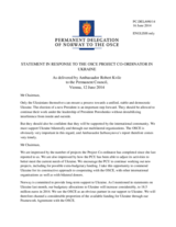 Statement by the Delegation of Norway in response to the report by the OSCE Project Co-ordinator in Ukraine, Ambassador Madina Jarbussynova
