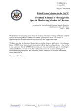 Statement by the Delegation of the United States in response to the report of the Secretary General on the Secretary General’s meeting with Special Monitoring Mission in Ukraine