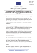 Statement by the Greek Presidency of the Council of the EU on the ongoing violations of OSCE principles and commitments by the Russian Federation and the situation in Ukraine