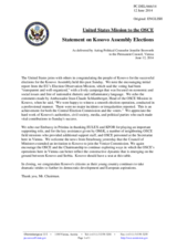 Statement by the Delegation of the United States on the parliamentary elections in Kosovo, held on 8 June 2014