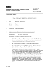 Journal of the 758th Plenary Meeting of the Forum for Security Co-operation