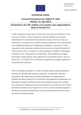 Déclaration de l’UE relative à la session des négociations dans le format 5+2
