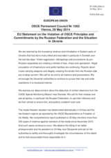 Statement by the Greek Presidency of the Council of the EU on the ongoing violations of OSCE principles and commitments by the Russian Federation and the situation in Ukraine