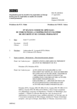 Journal de la 55ème séance commune du Forum pour la coopération en matière de sécurité et du Conseil permanent