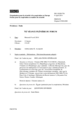Journal de la 752ème séance plénière du Forum