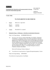 Journal der 752. Plenarsitzung des Forums