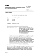 Giornale della 753a Seduta plenaria del Foro di cooperazione per la sicurezza