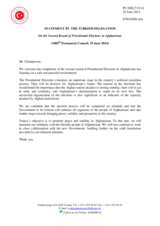 Statement by the Delegation of Turkey on the second round of presidential elections in Afghanistan, held on 14 June 2014