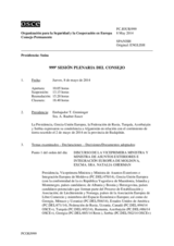 Diario de la 999ª Sesión plenaria del Consejo Permanente 