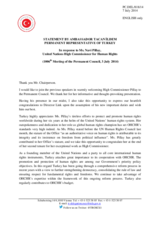 Statement by the Delegation of Turkey in response to the address by the United Nations High Commissioner for Human Rights, Ms. Navi Pillay