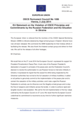 Statement by the Italian EU Presidency on the ongoing violations of OSCE principles and commitments by the Russian Federation and the situation in Ukraine