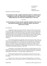 Statement by the Delegation of the Russian Federation on the situation in Ukraine and the ongoing violations of the norms of international humanitarian law in the course of the punitive operations in south-eastern Ukraine