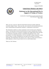 Statement by the Delegation of the United States of America on the United Nations International Day in Support of Victims of Torture, observed on 26 June 2014