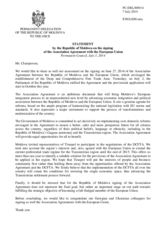 Statement by the Delegation of Moldova on the signing of association agreements between the European Union and, respectively, Georgia, the Republic of Moldova and Ukraine, on 27 June 2014
