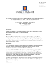 Statement by the Delegation of Norway in response to the report by the Chief Monitor of the OSCE Special Monitoring Mission to Ukraine, Ambassador Ertugrul Apakan