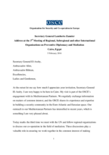 Address by OSCE Secretary General Lamberto Zannier