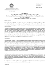 Statement by the Delegation of Moldova in response to the address by the First Deputy Prime Minister and Minister for Foreign Affairs of Serbia, H.E. Ivica Dačić