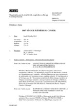 Journal de la 1007ème séance plénière du Conseil