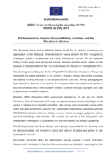 Statement by the Italian EU Presidency on the downing of Malaysia Airlines flight MH17 in eastern Ukraine