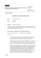 Giornale della 760a Seduta plenaria del Foro di cooperazione per la sicurezza