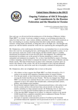 Statement by the Delegation of the United States of America on the ongoing violations of OSCE principles and commitments by the Russian Federation and the situation in Ukraine