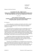 Statement by the Delegation of the Russian Federation on the situation in Ukraine and the continuing violations of the norms of international humanitarian law during the punitive operation in eastern Ukraine