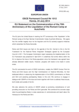 Statement by the Italian EU Presidency on the commemoration of the 70th anniversary of the liquidation of the Romani Camp at Auschwitz on 2 August 1944
