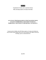Analysis of the Programme on the Transition from Analogue Terrestrial Television to Digital Terrestrial Television in the Republic of Moldova