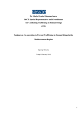Opening Remarks by Maria Grazia Giammarinaro, OSCE Special Representative and Co-ordinator for Combating Trafficking in Human Beings