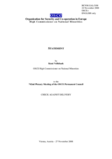 Report by the OSCE High Commissioner on National Minorities to the Permanent Council