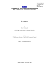 Report by the OSCE High Commissioner on National Minorities to the Permanent Council