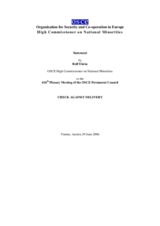 Report by the OSCE High Commissioner on National Minorities, Rolf Ekeus
