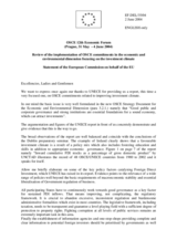 Statement of the European Commission on behalf of the EU, Review of the implementation of OSCE commitments in the economic and environmental dimension focusing on the investment climate