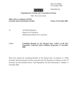 Concluding Remarks by the Co-ordinator of OSCE Economic and Environmental Activities, Mr Bernard Snoy