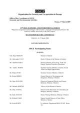 List of participants