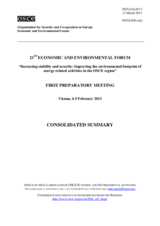 Consolidated Summary of the 1st Preparatory Meeting of the 21st OSCE Economic and Environmental Forum