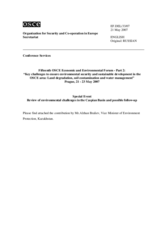 Statement by Mr. Alzhan Braliev, Vice Minister of Environment Protection, Kazakhstan