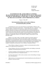 Contribution by Mr. Aleksandr Savastenko, Head of Department , BelNitz Ecology Research Center, Belarus