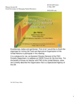 Presentation on Assisting Countries in Managing Natural Resources, Jan Heino, Assistant Director General Forestry Department, Food and Agriculture Organisation of the UN