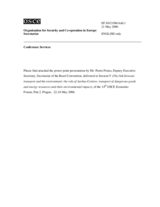 Presentation by Mr. Pierre Portas, Deputy Executive Secretary, Secretariat of the Basel Convention, "Advancing regional security and environmental performance"