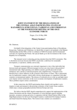 Joint statement by the delegations of Kazakhstan, Kyrgyzstan, Tajikistan and Uzbekistan