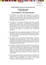 Statement by the Austrian Presidency of the Council of the European Union