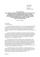 Statement by Mr. Kondakov, Director, Ministry of Foreign Affairs of the Russian Federation, Department of Economic Co-operation