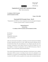 Opening Remarks by Bernard Snoy, Co-ordinator of OSCE Economic and Environmental Activities