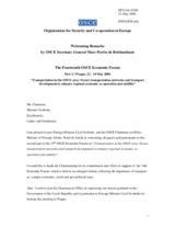 Welcoming remarks by OSCE Secretary General Marc Perrin de Brichambaut