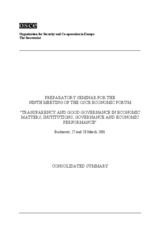 Consolidated summary of the third preparatory seminar for the 9th Economic Forum