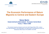 Presentation by Reiner Martin, Head of the Convergence Section of the European Central Bank, currently at the Foreign Research Division of the National Bank of Austria